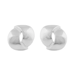 Aero Big Round Earring Plain Silver