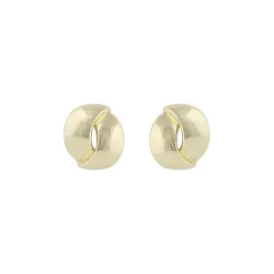 Aero Round Earring Plain Gold