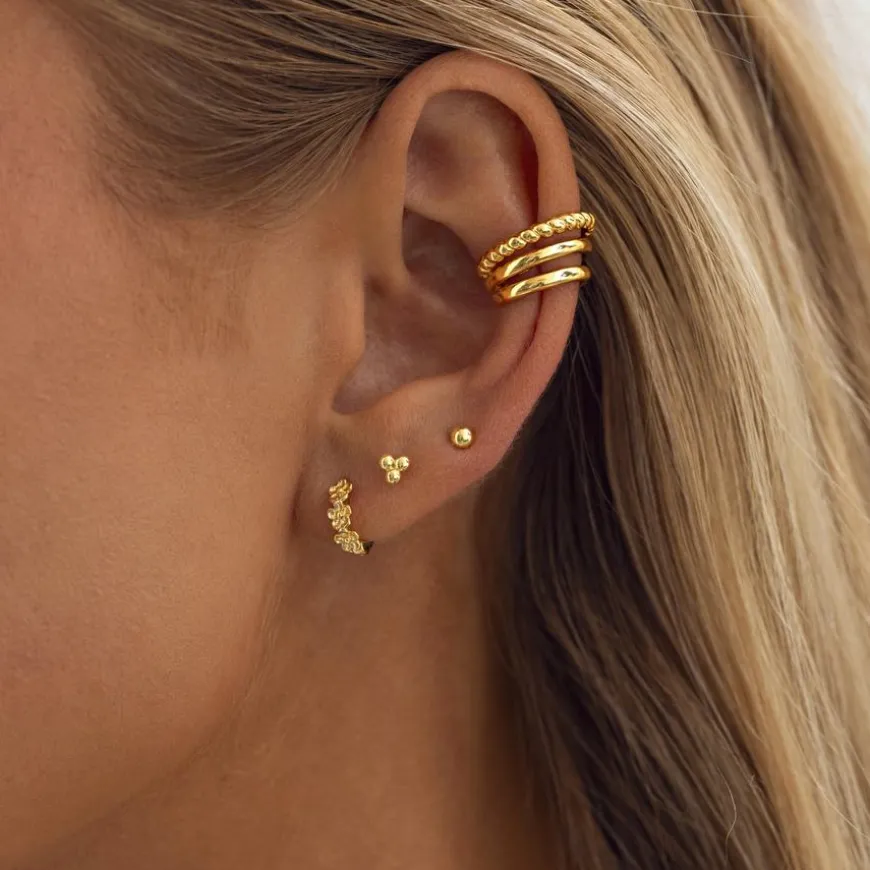 Agnes 3 Balls Small Stud Earrings 4mm