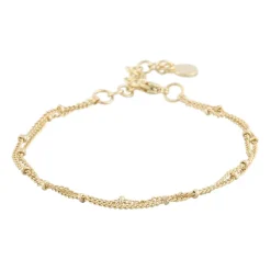 Amsterdam Double Chain Bracelet Plain Gold Onesize