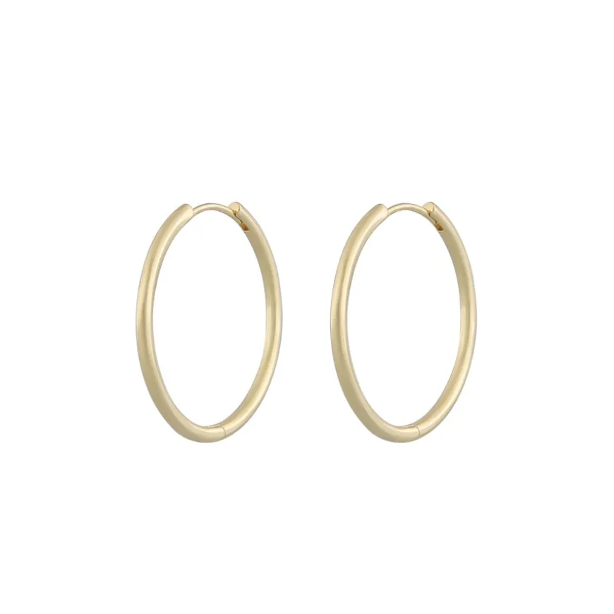 Amsterdam Small Earring Plain Gold 30mm