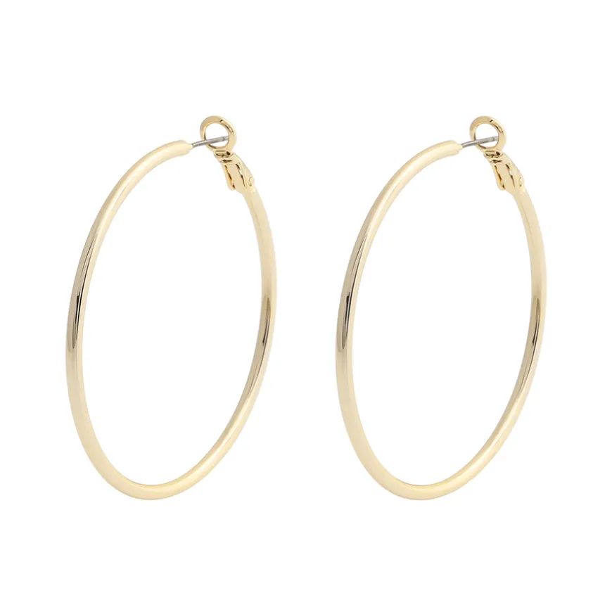 Amsterdam Small Earring Plain Gold 50mm