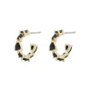 Ashley Small Oval Earring Gold/Black Onesize