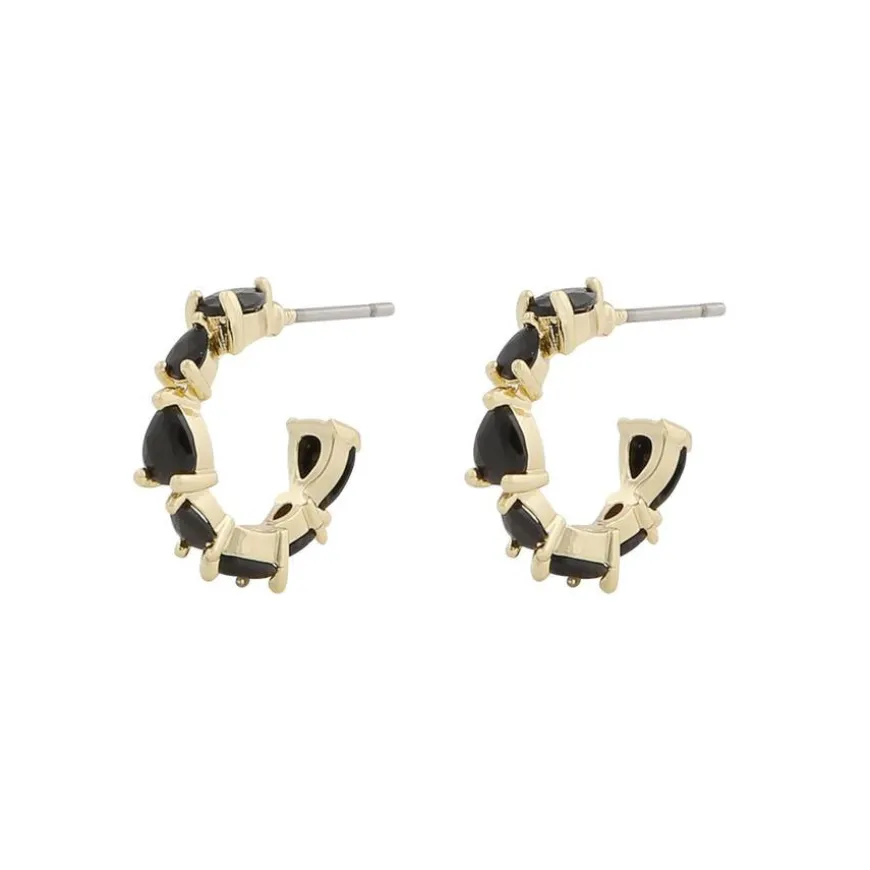 Ashley Small Oval Earring Gold/Black Onesize