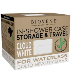 Bamboo In-Shower Case For Storage & Travel Cloud White