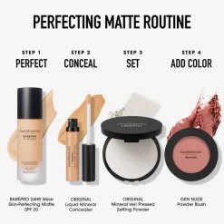 BAREPRO 24H Matte Comfort Liquid Foundation Fair 10 Warm 30ml