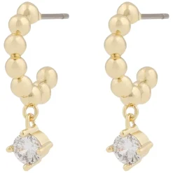 Billie Oval Pendant Earring Gold/Clear