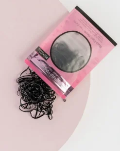 Black Flexi Elastic Hair Bands 100pcs