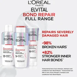 Bond Repair Trinome Bundle L'Oréal Paris Elvital Bond Repair Pre-Shampoo 200ml + Elvital Bond Repair Shampoo 200ml + Elvital Bond Repair Conditioner 150ml