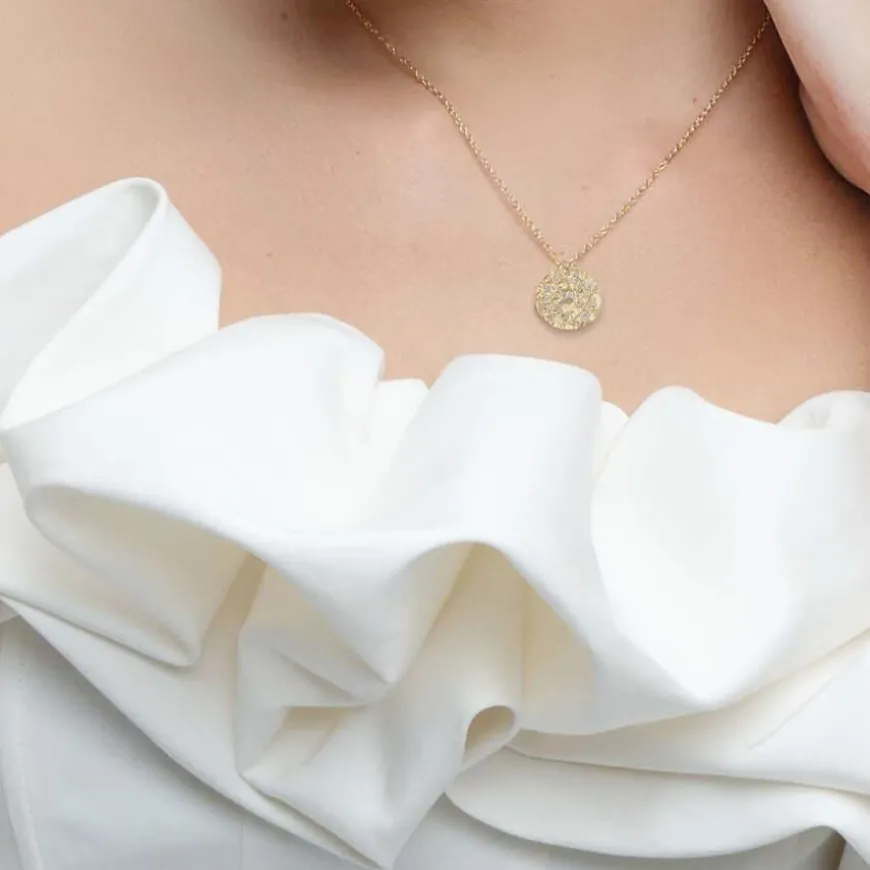 Brittany Coin Pendant Necklace Gold 45cm