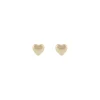 Brooklyn Heart Earring Plain Gold Onesize