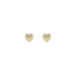 Brooklyn Heart Earring Plain Gold Onesize