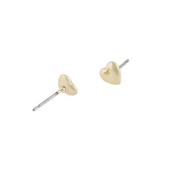 Brooklyn Heart Earring Plain Gold Onesize