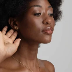 Brooklyn Heart Earring Plain Gold Onesize