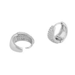 Brooklyn Oval Ring Earring Silver/Clear Onesize