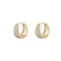 Brooklyn Oval Ring Earring Gold/Clear Onesize
