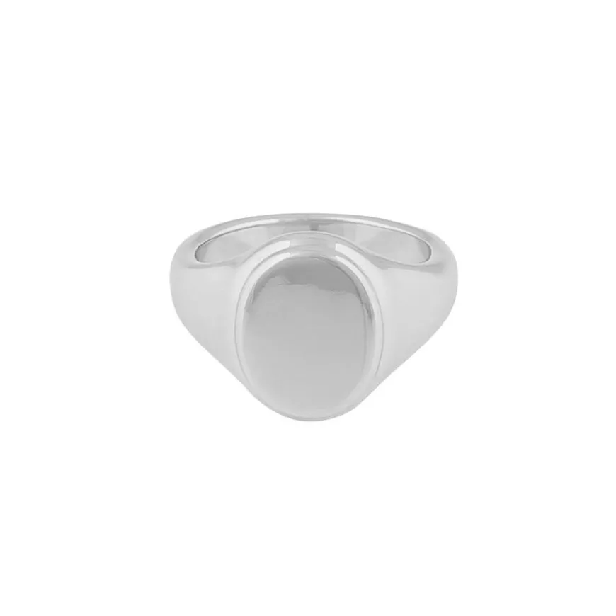 Casual Kim Signet Ring Plain Silver M