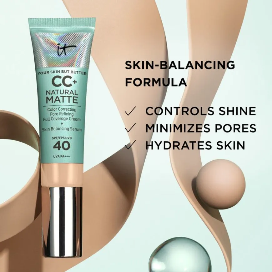 CC+ Cream Natural Matte Foundation For Oily Skin SPF40 Light Medium 32ml
