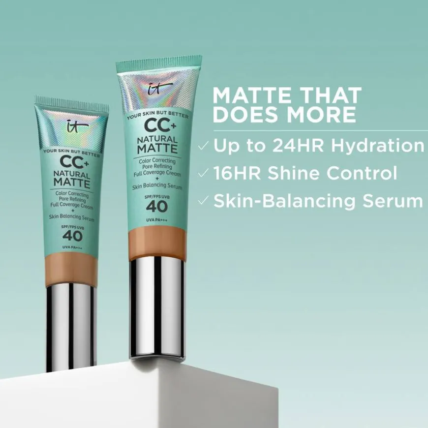CC+ Cream Natural Matte Foundation For Oily Skin SPF40 Neutral Medium 32ml