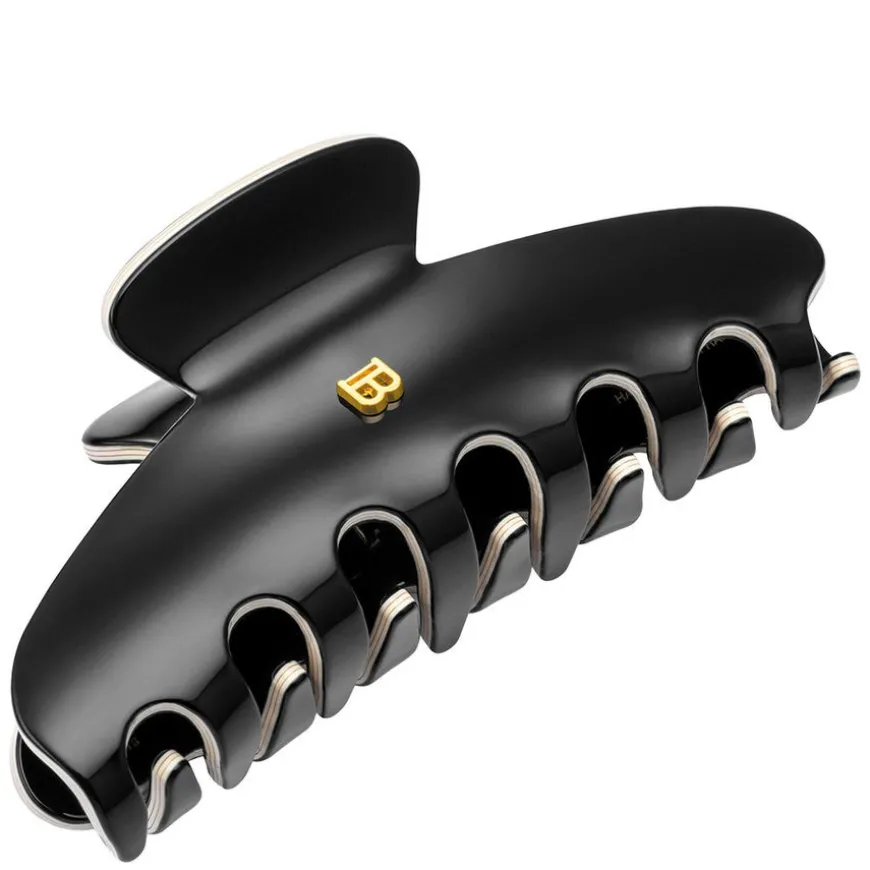 Cellulose Acetate Pince à Cheveux Large Black/White