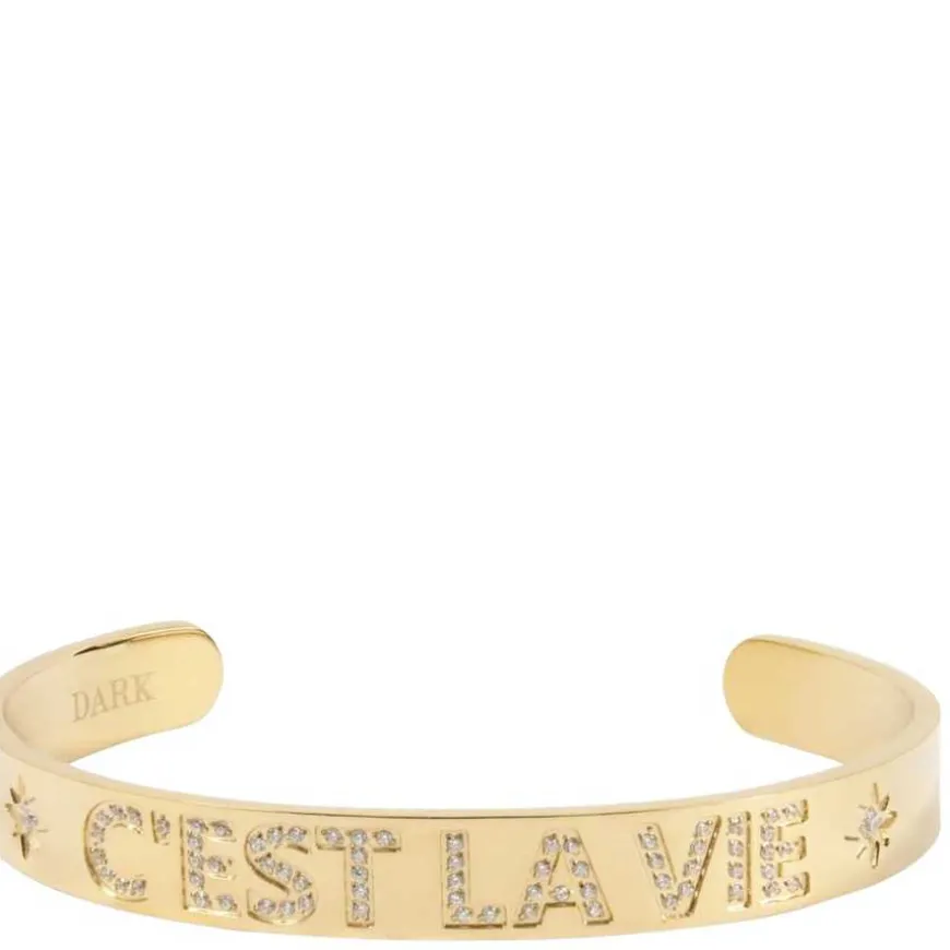 C'est La Vie Crystal Cuff Gold