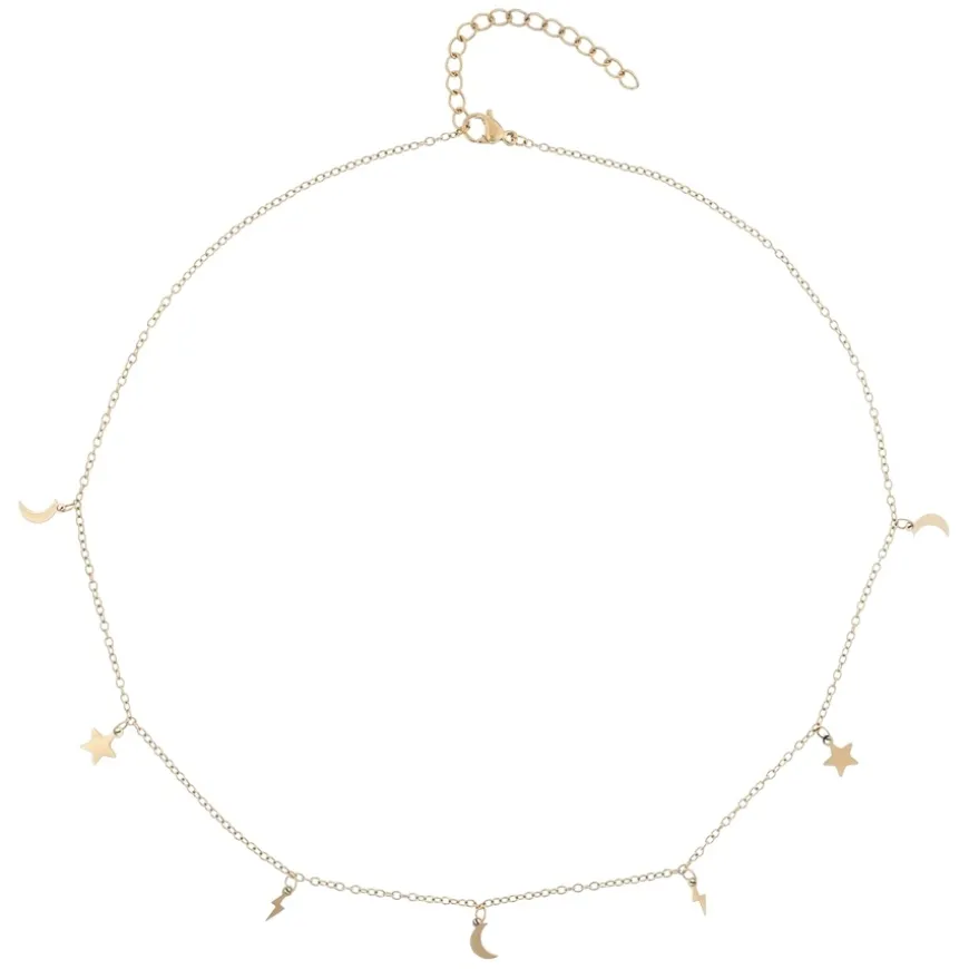 Charm Necklace Extra Thin Gold