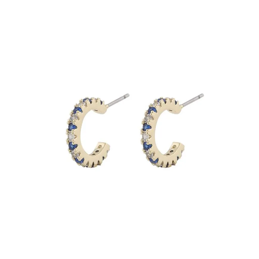 Clarissa Small Oval Earring Gold/Mix Blue