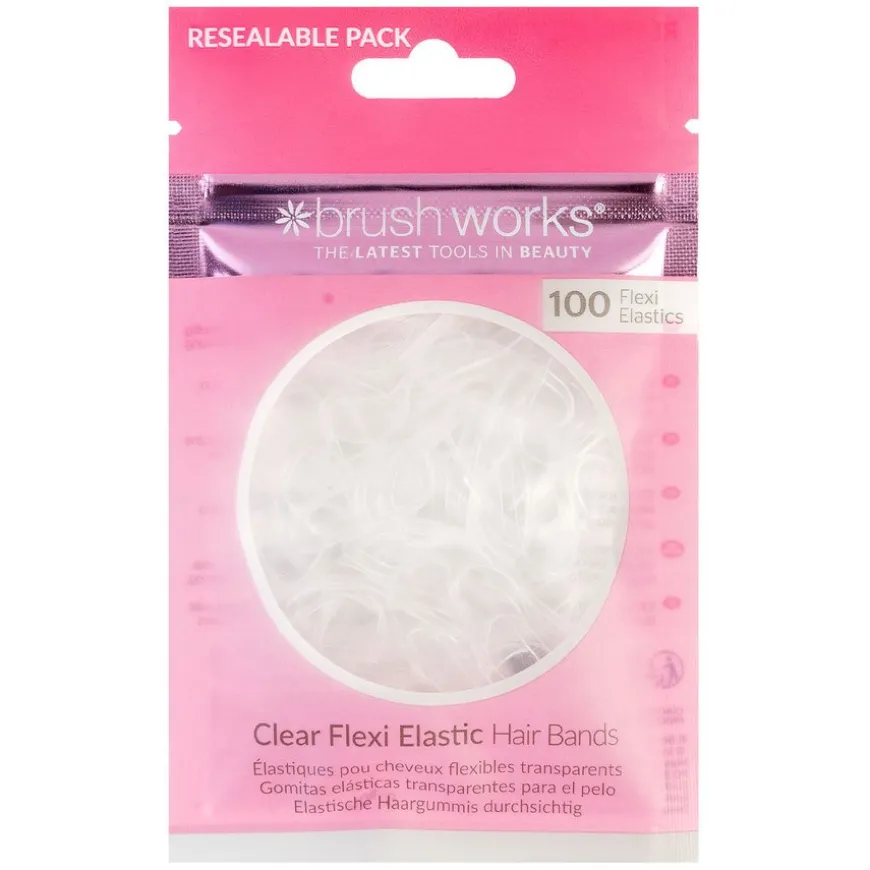 Clear Flexi Elastic Hair Bands 100pcs