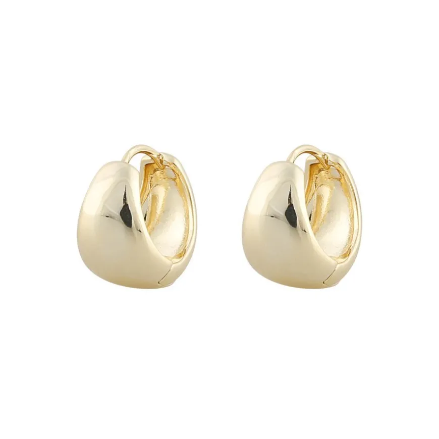 Core Pure Oval Ear Plain Gold 16mm