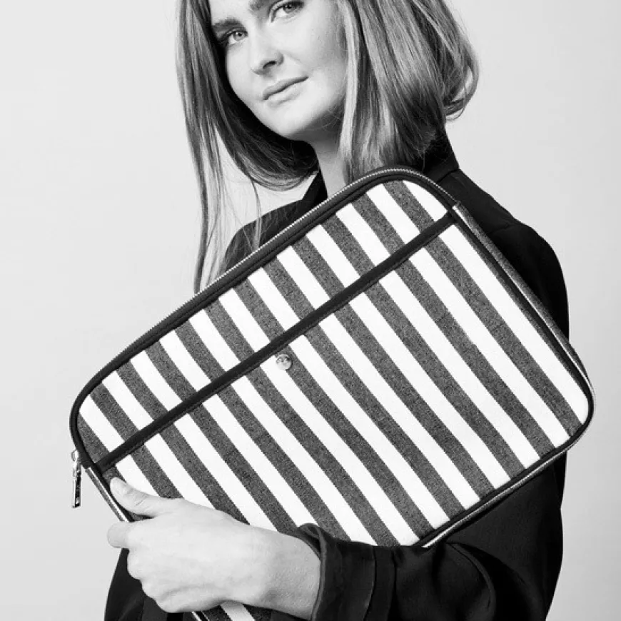 Cotton Stripe Laptop Sleeve