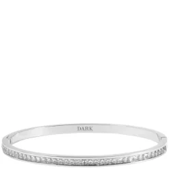 Crystal Bangle Thin Silver