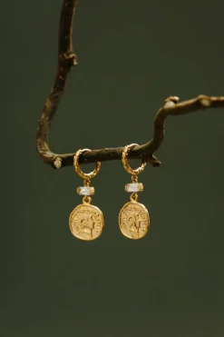 Crystal Coin Drop Micro Hoops