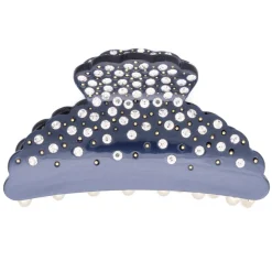 Crystal Hair Claw Large Navy Blue