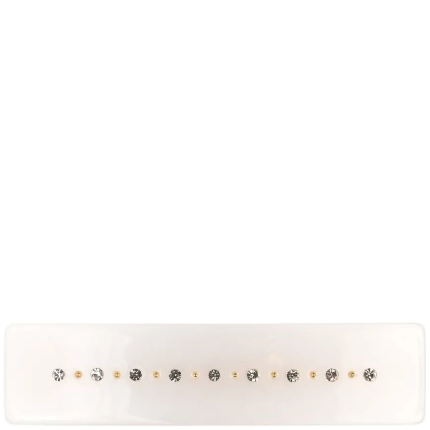 Crystal Hair Clip Large White