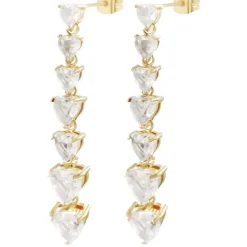 Crystal Heart Dangle Earrings Crystal