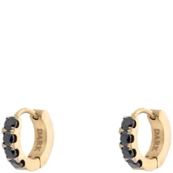 Crystal Hoops 12mm Black