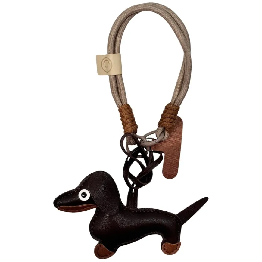 Dachs Bag Charm Chocolate Brown