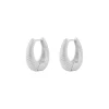 Dakota Oval Ring Earring Plain Silver