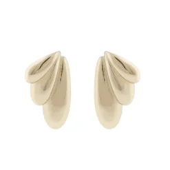 Dakota Wide Drop Earring Plain Gold