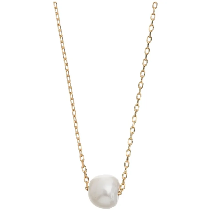 Delicate Pearl Necklace Gold