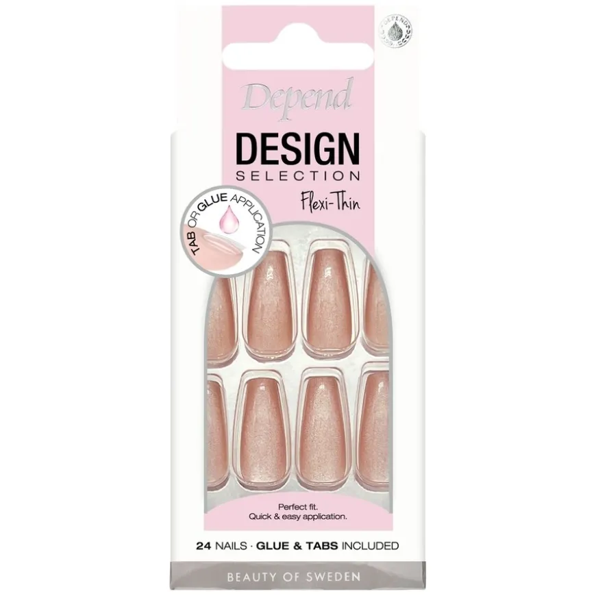 Design Selection Nude Shimmer Coffin 24pcs