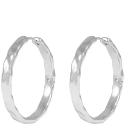 Domino Hoop Earring Silver 30mm