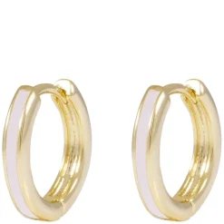 Domino Thin Hoop Earring Gold/Pink