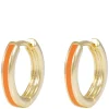 Domino Thin Hoop Earring Gold/Orange