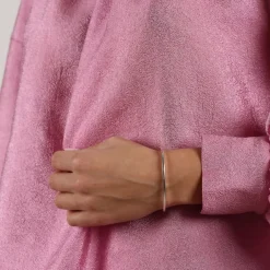 Domino Thin Oval Bracelet Silver Onesize