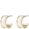 Domino Wide Oval Earring Gold/White Onesize