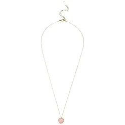 Dorotea Gemstone Heart Necklace Rose Quartz