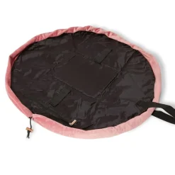 Drawstring Flat Lay Makeup Bag Pink Velvet
