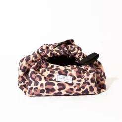 Drawstring Flat Lay Makeup Bag Leopard Print
