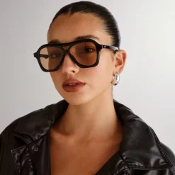 Drizzle Black With Light Brown Mono Lens